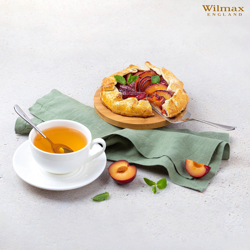 Wilmax Olivia 250ml Teacup & Coaster Set - White